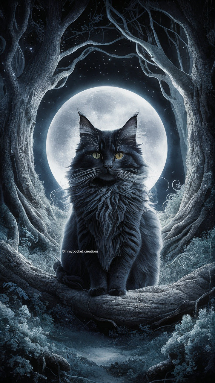 Sous la magie du clair de lune "Maine coon"