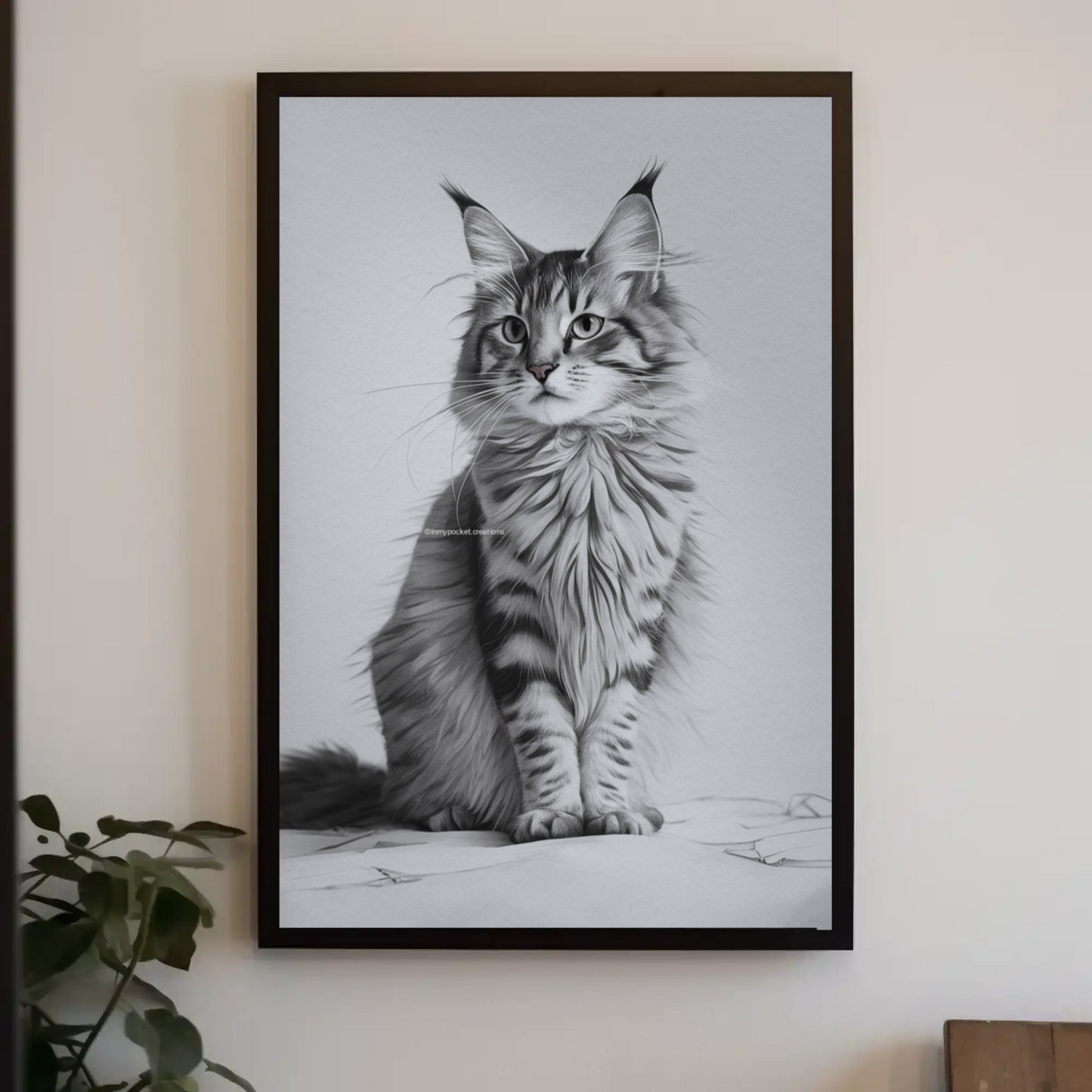 Majestueux en noir et blanc "Maine coon"